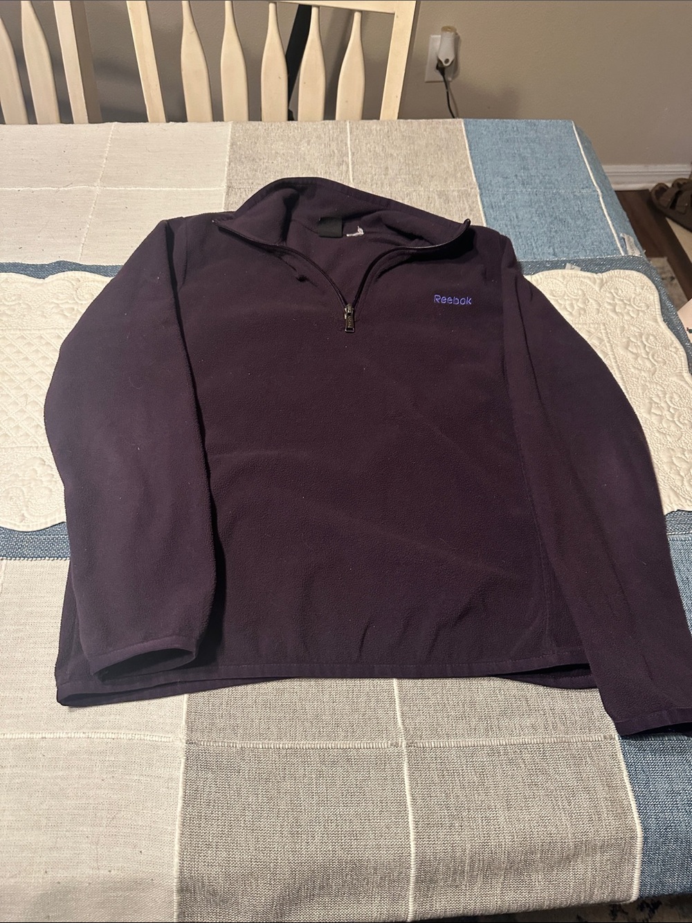Reebok Quarter-Zip Fleece Pullover - Plum